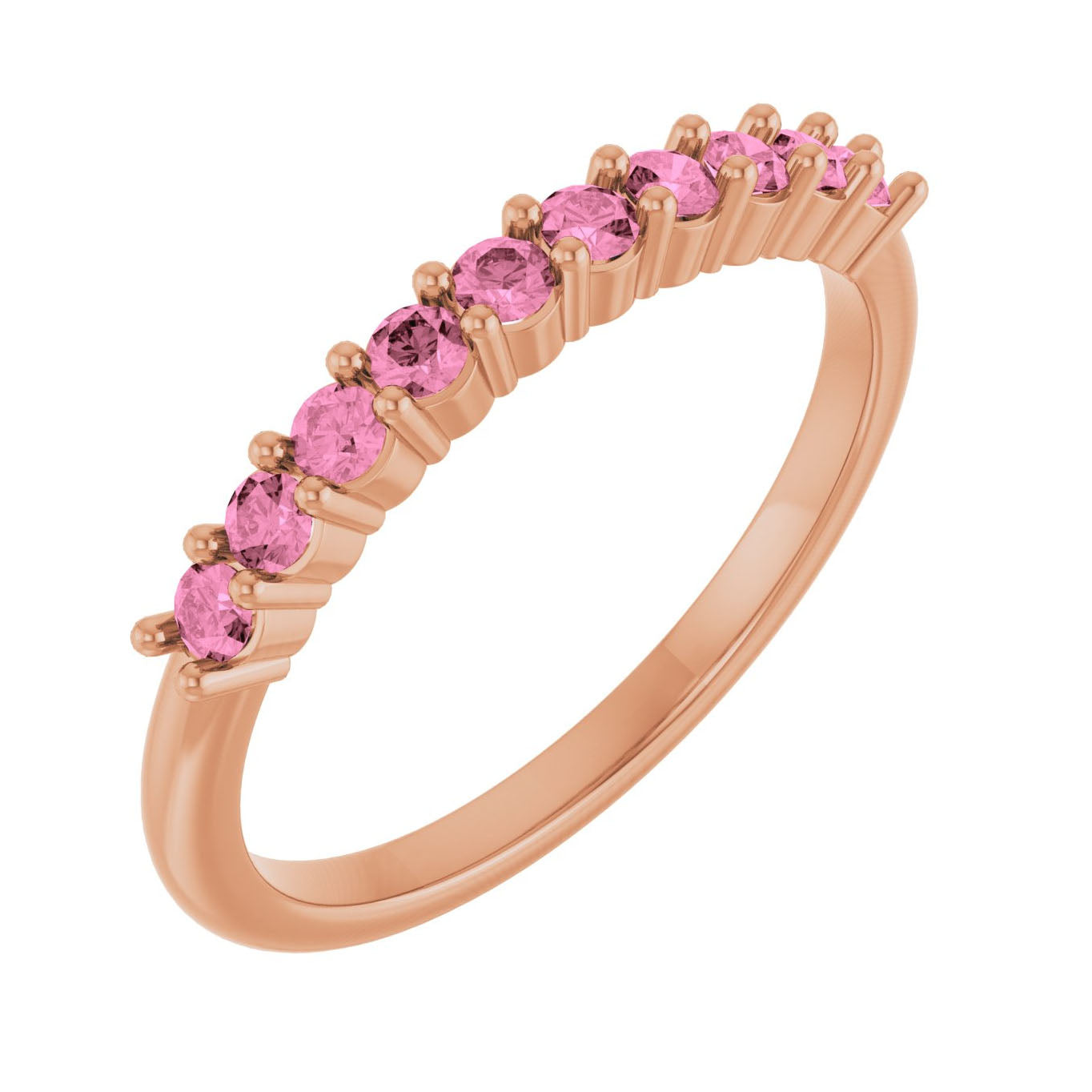 Bague pour femme en or 10 carats et saphir rose