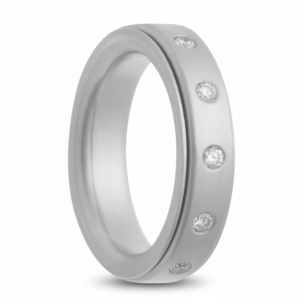 14k Gold & Lab-Grown Diamond Spinner Wedding Band