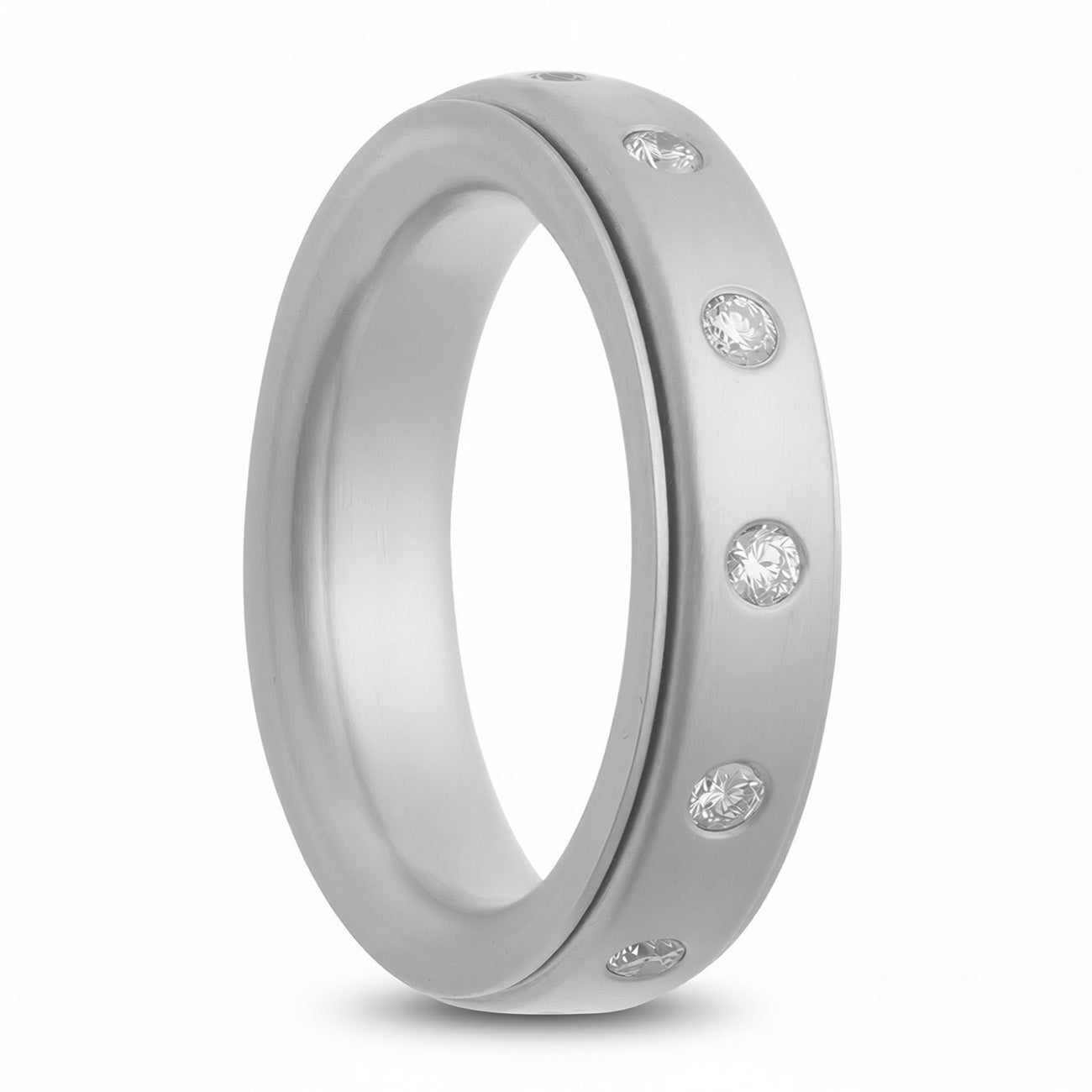 14k Gold & Diamond Spinner Wedding Band