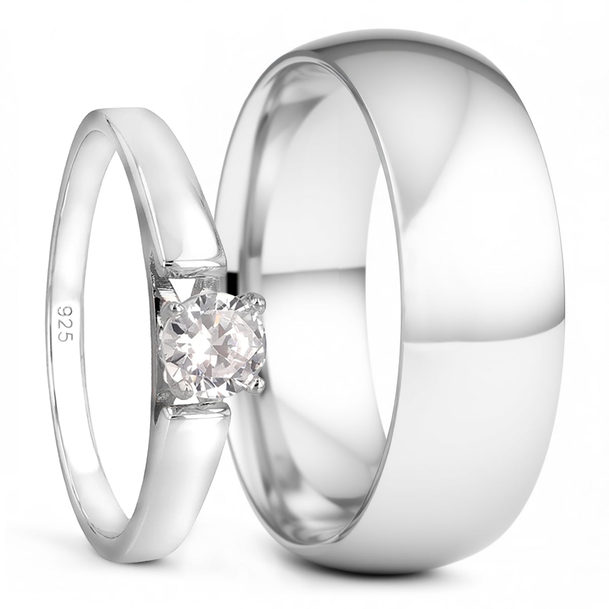 Alianza de boda para hombre de tungsteno negro con bordes plateados en contraste