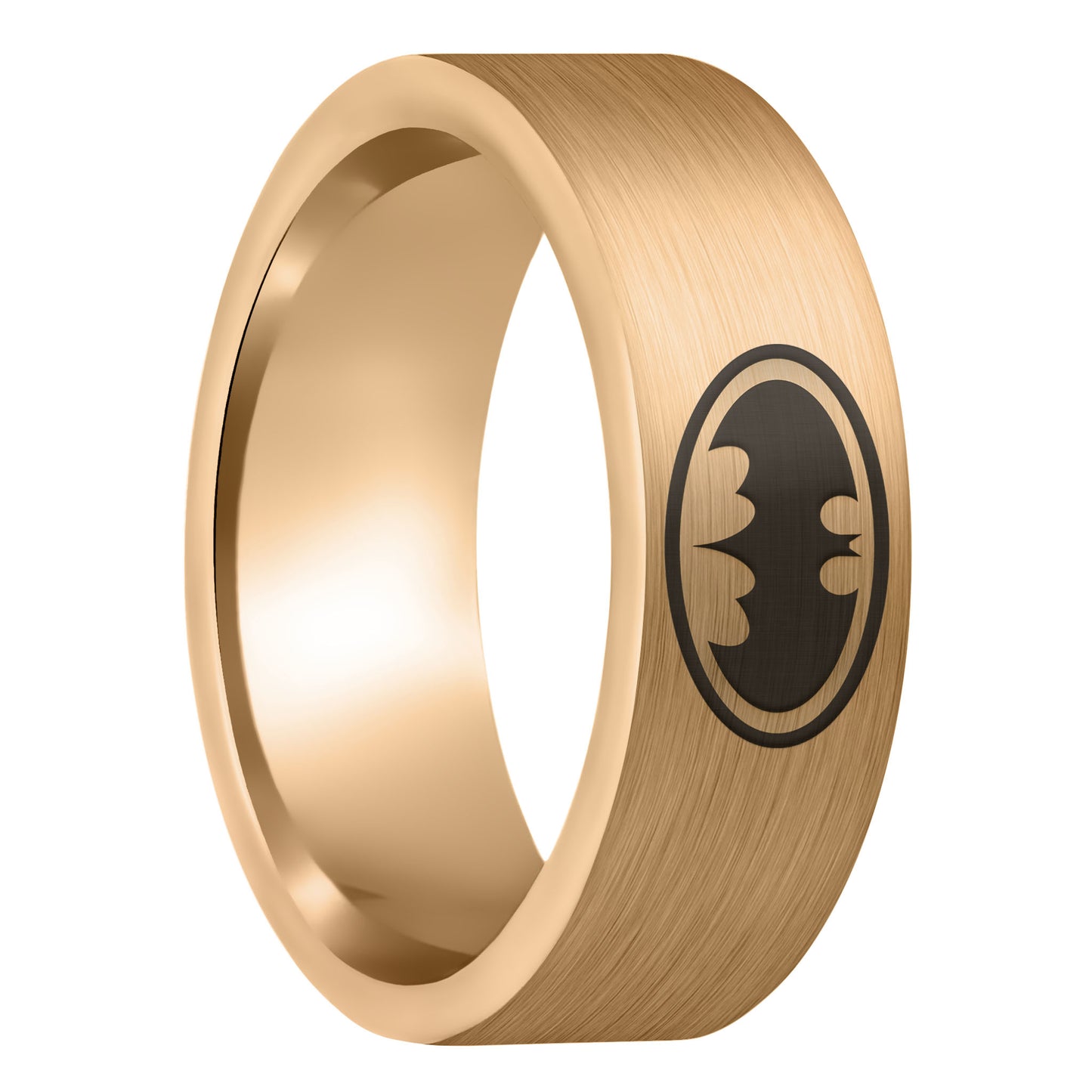 Alliance pour homme en tungstène doré brossé Batman