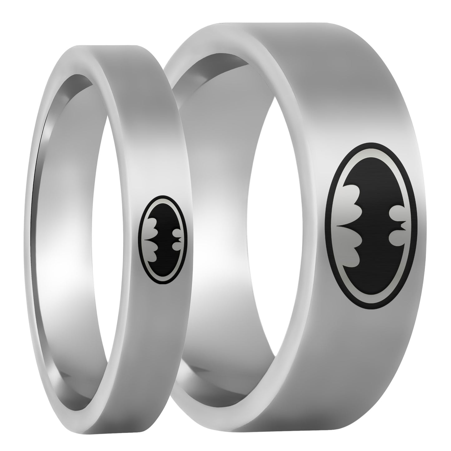 Batman Tungsten Couple's Matching Wedding Band Set