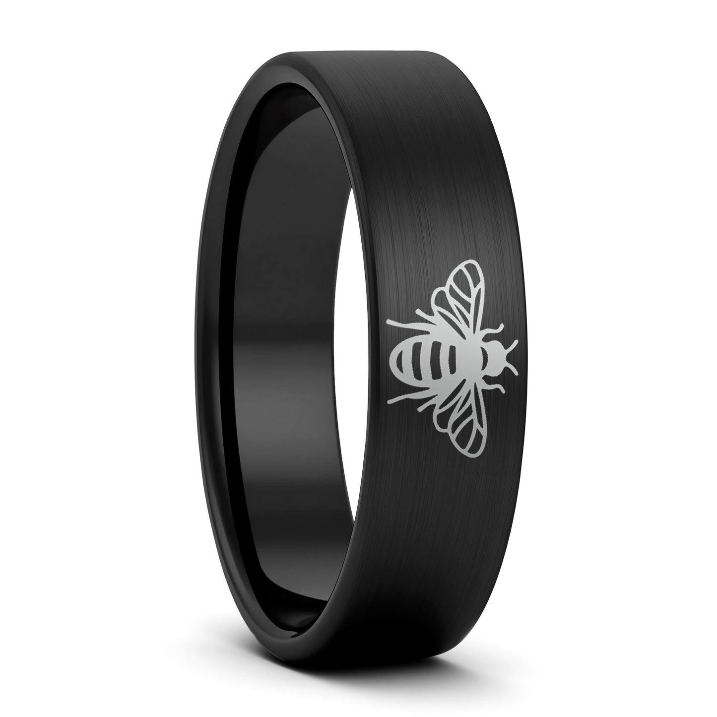 Bee Brushed Tungsten Men's Wedding Band
