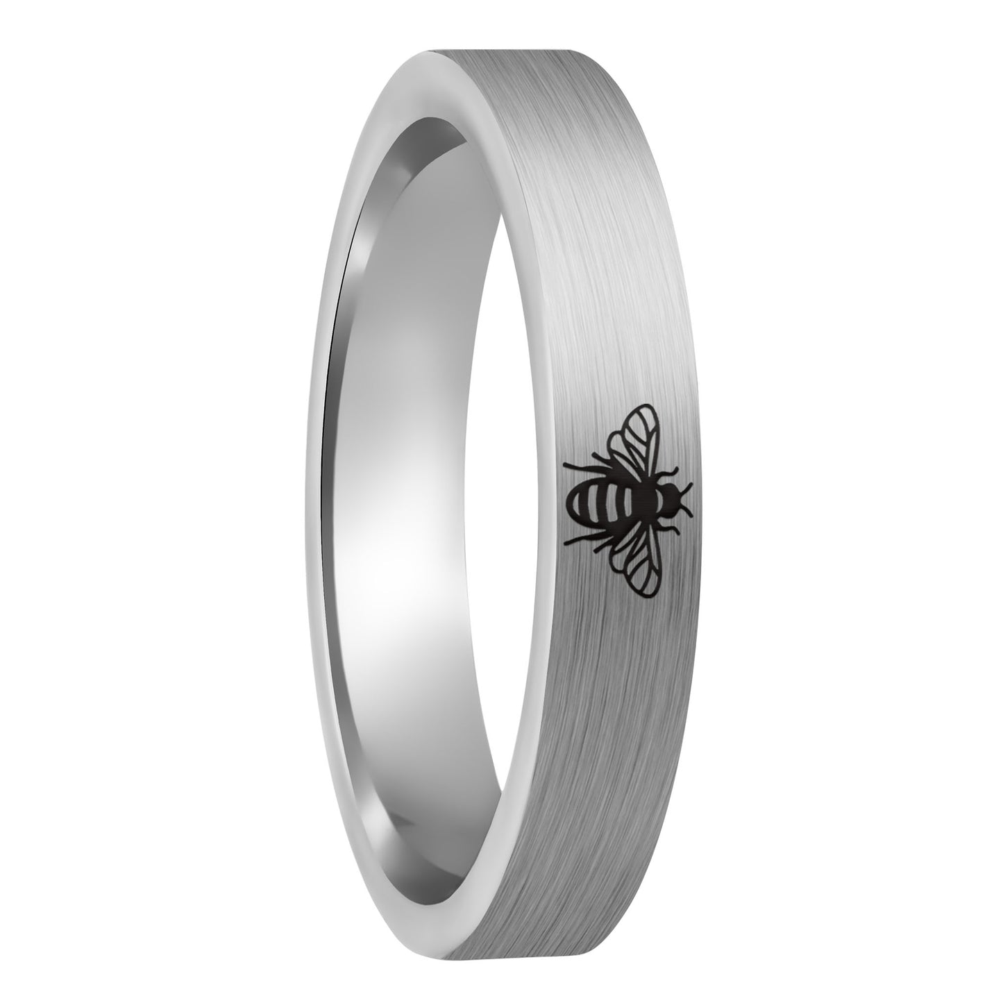 Alliance pour femme en tungstène doré brossé Bee