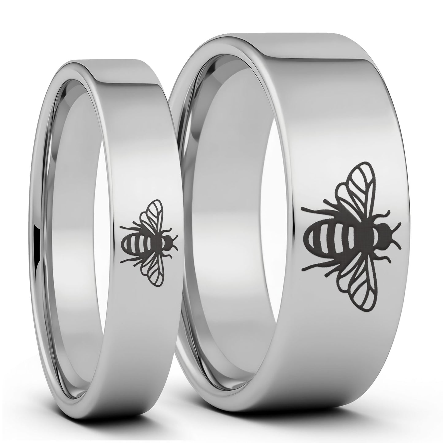 Ensemble d'alliances assorties pour couple Bee Tungsten