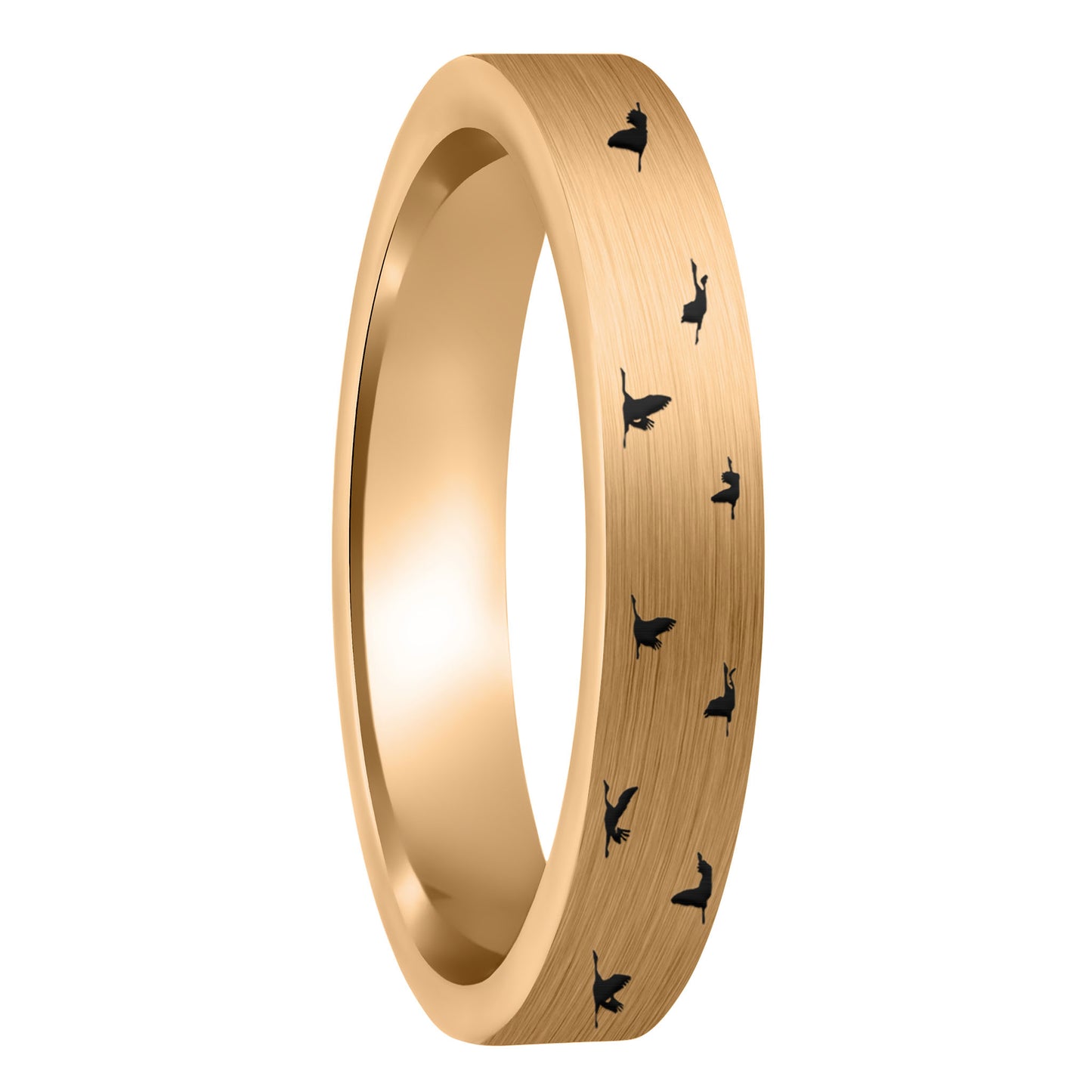 Bird Flock Brushed Tungsten Women's Wedding Band