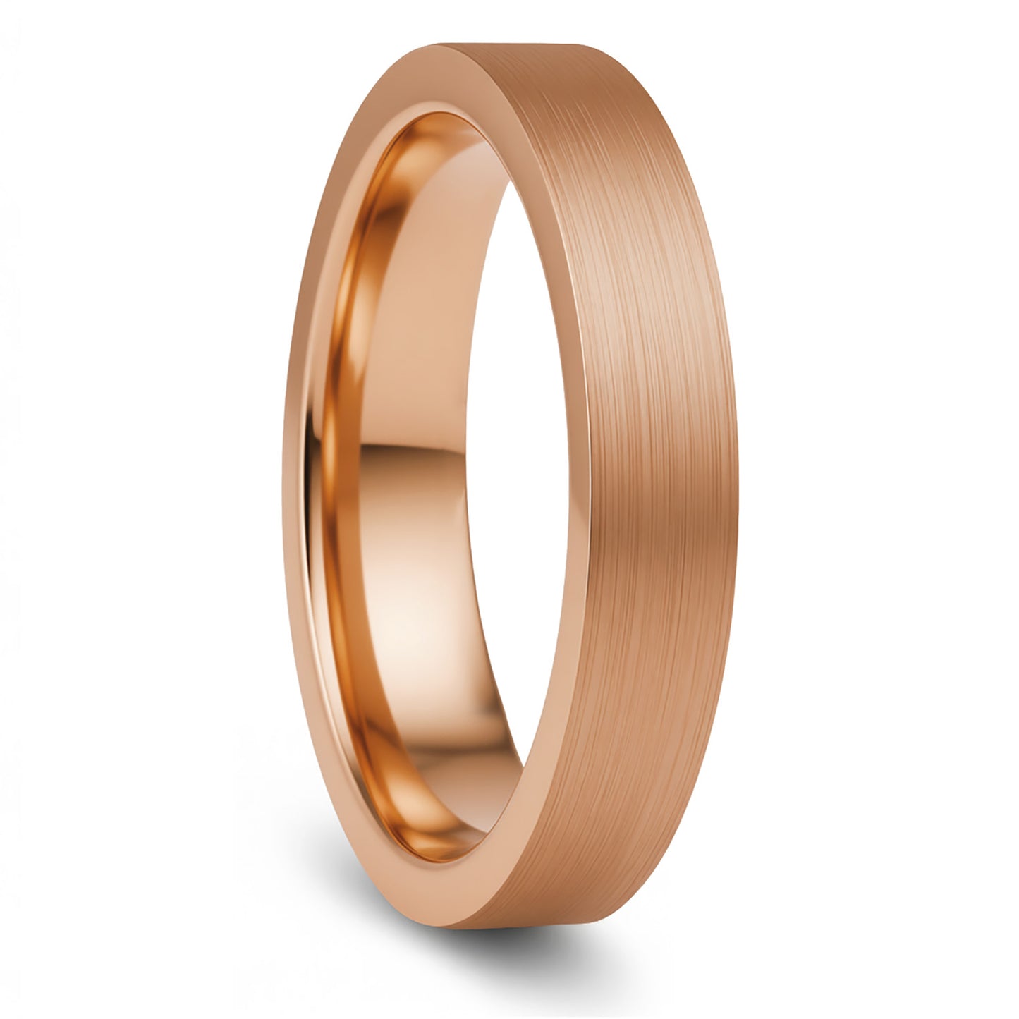 Brushed Rose Gold Tungsten Wedding Band