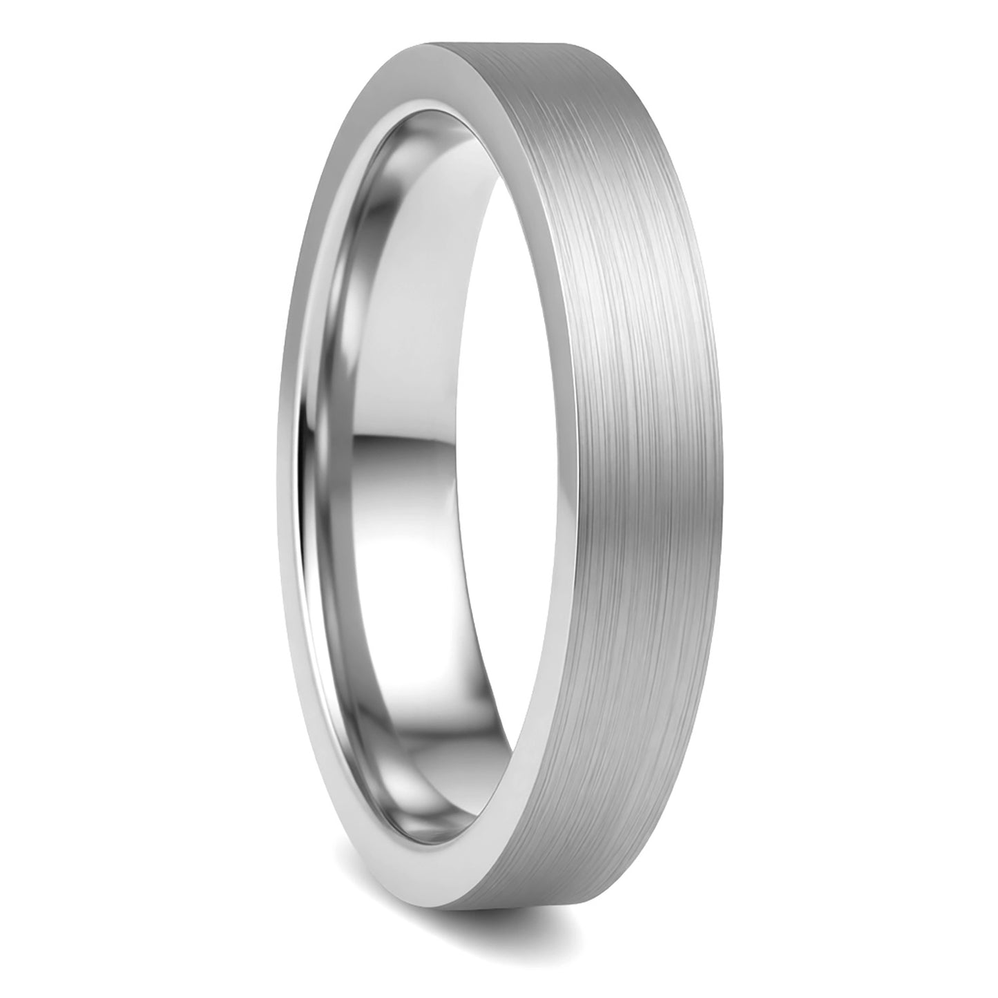 Brushed White Tungsten Wedding Band
