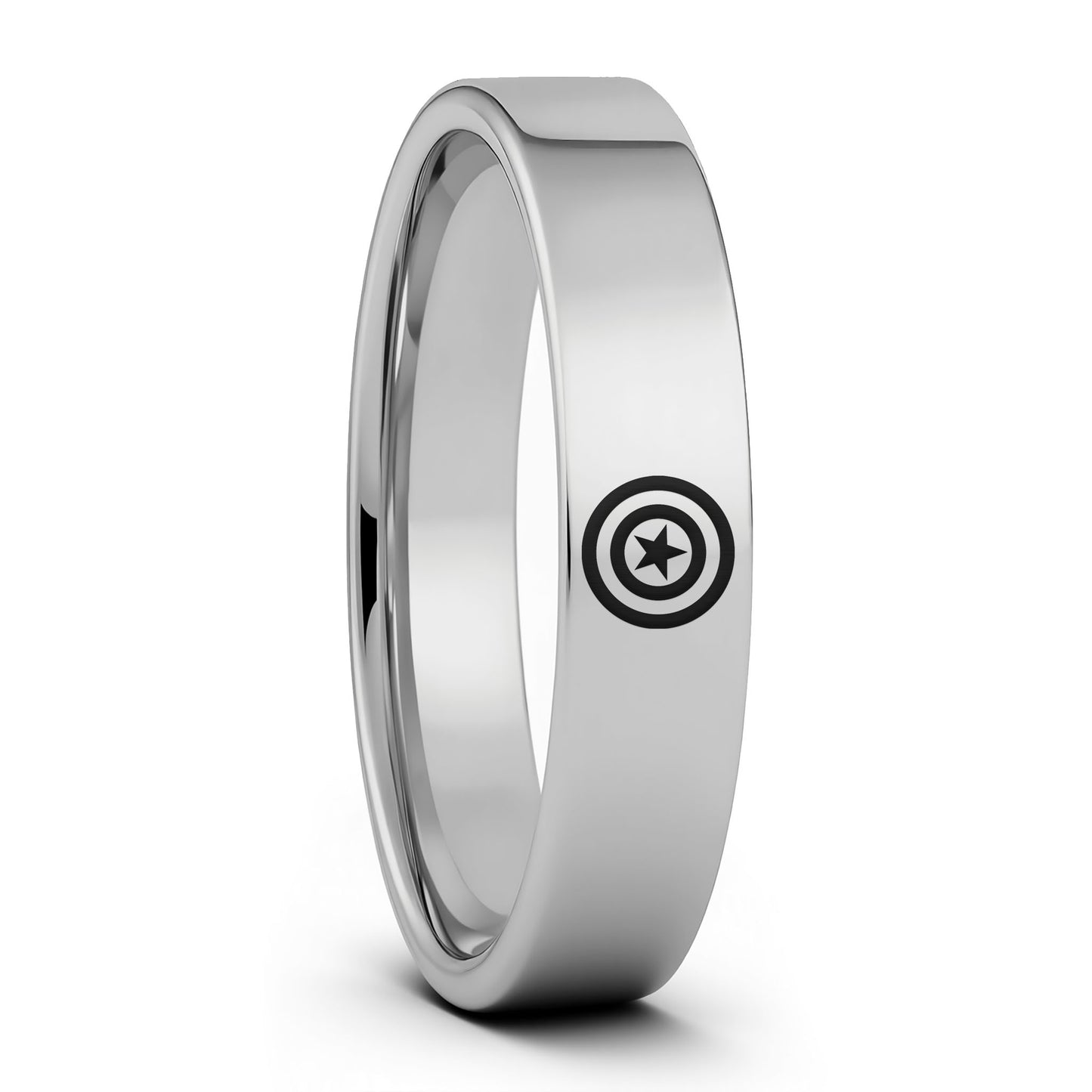 Alliance en tungstène pour hommes Captain America Shield