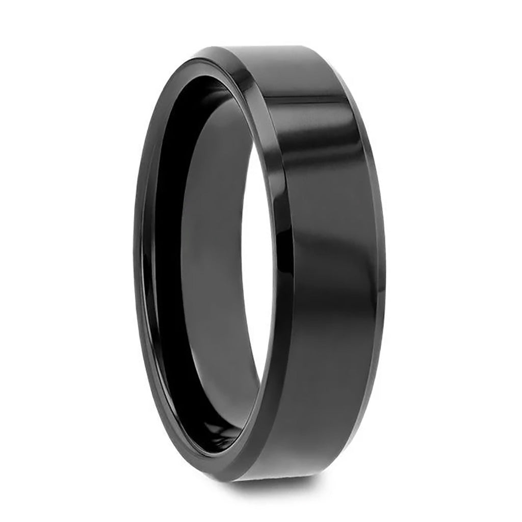 Alliance classique en tungstène noir pour hommes