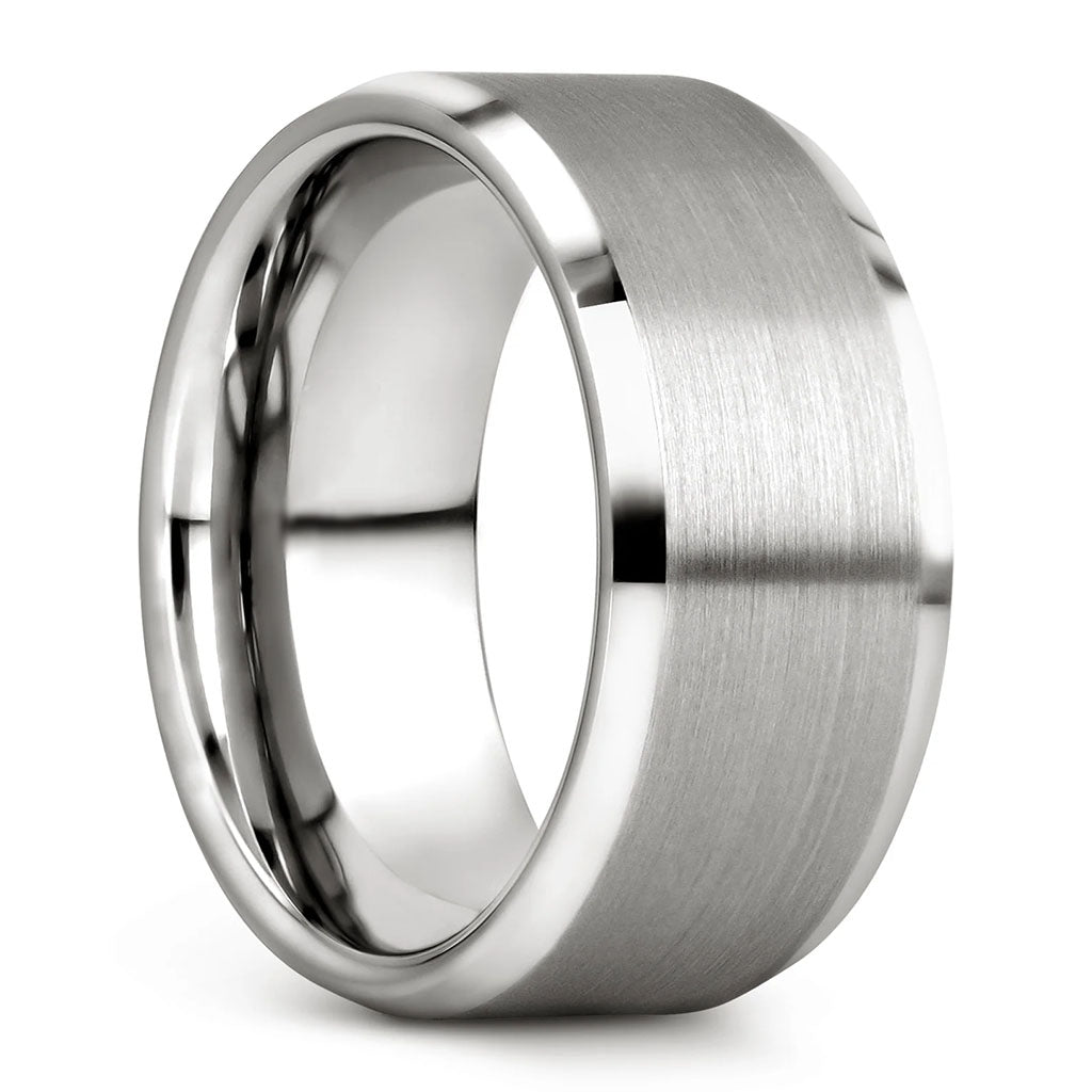 Classic Brushed White Tungsten Wedding Band