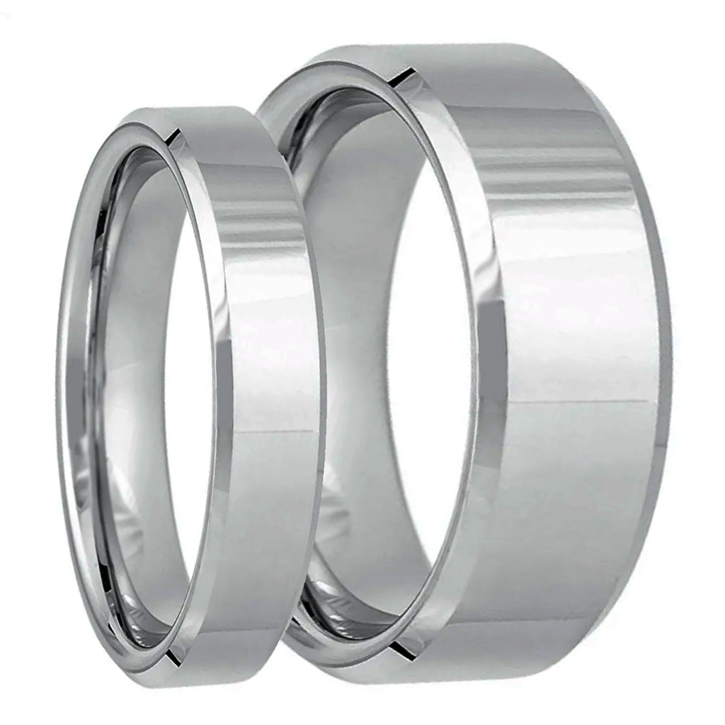 Juego de anillos de tungsteno clásicos a juego para parejas