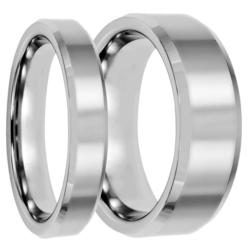 Classic Tungsten Couple's Matching Wedding Band Set