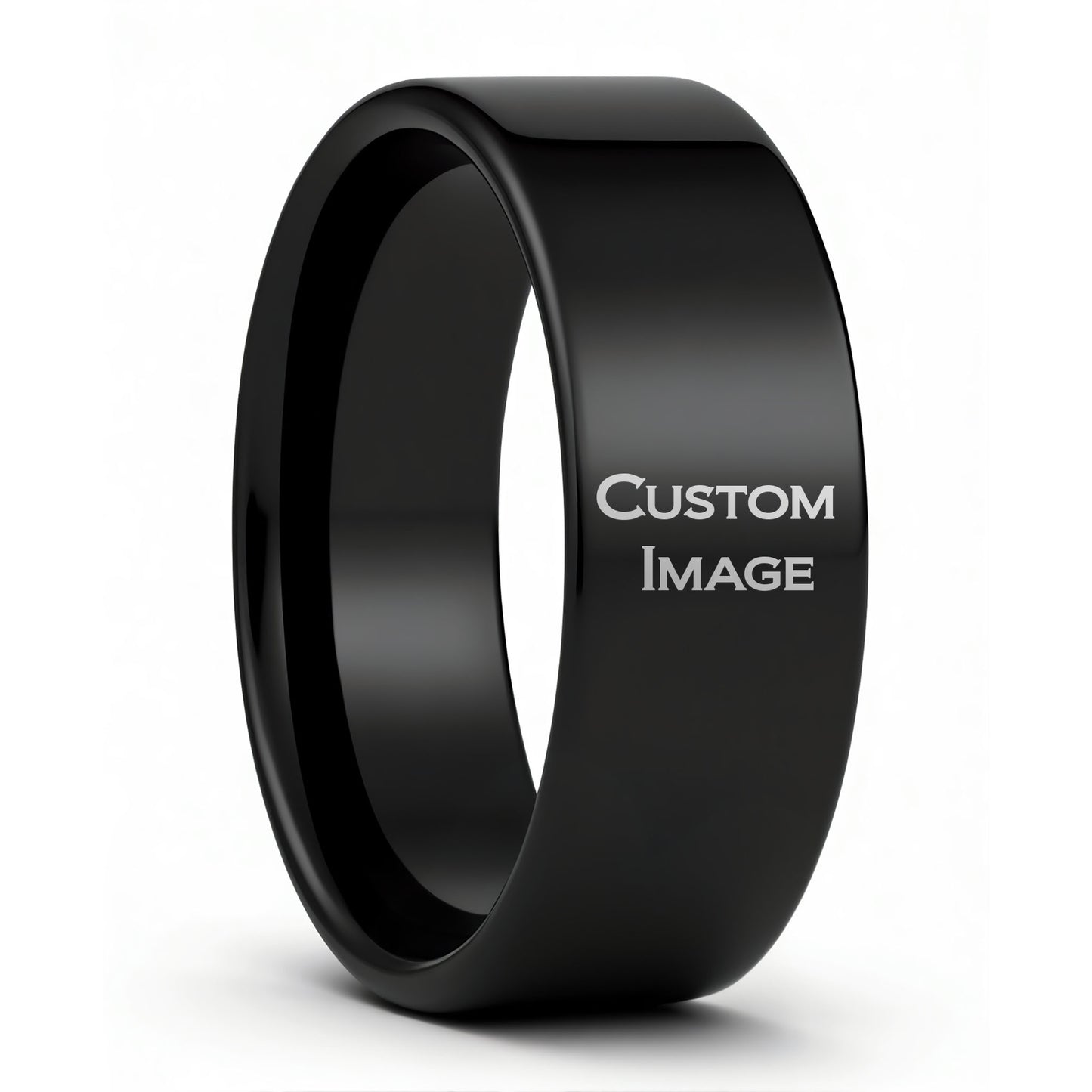 Custom Image Engraved Tungsten Men's Ring