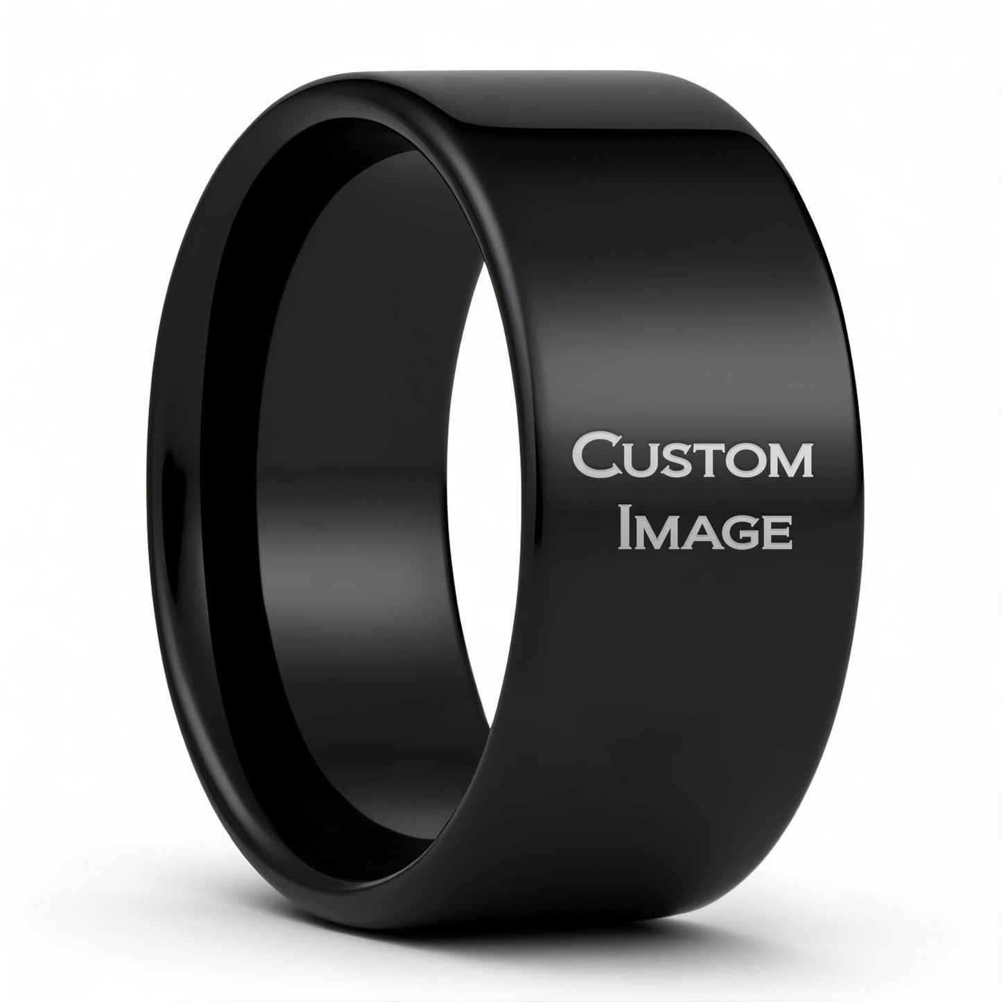 Custom Image Engraved Tungsten Men's Ring