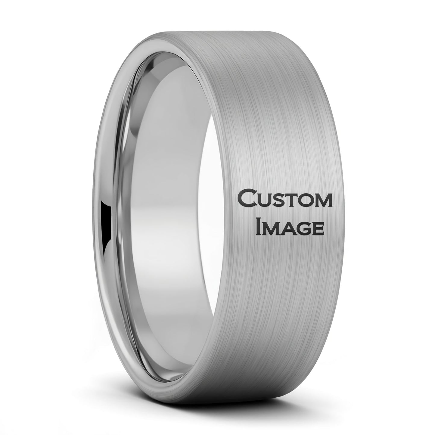 Custom Image Engraved Tungsten Women's Ring
