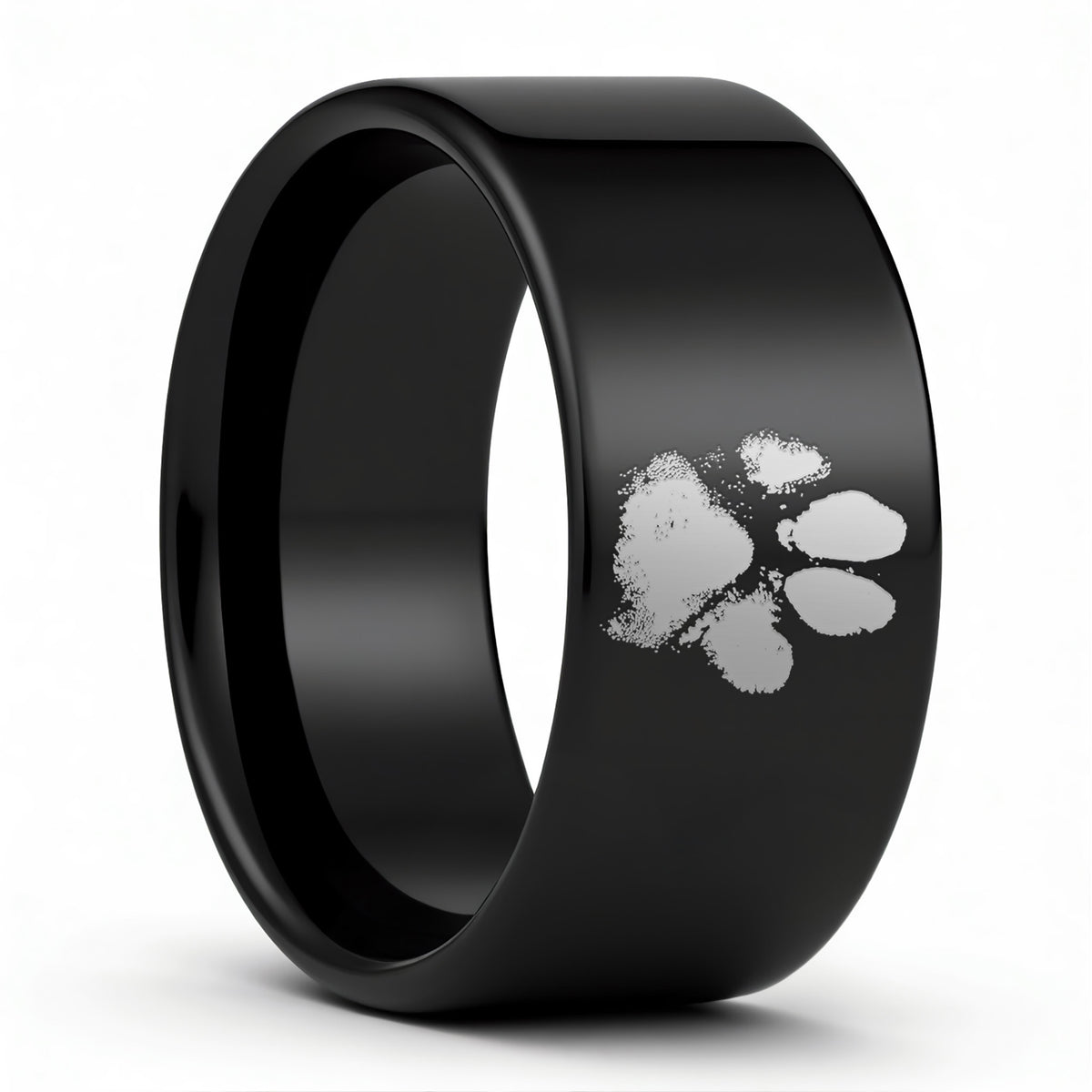 Bague pour hommes en tungstène à imprimé patte personnalisée
