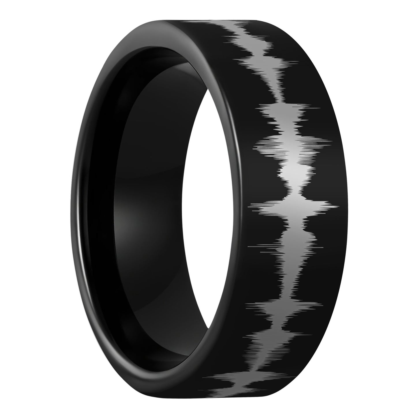 Bague pour hommes en tungstène Soundwave personnalisée