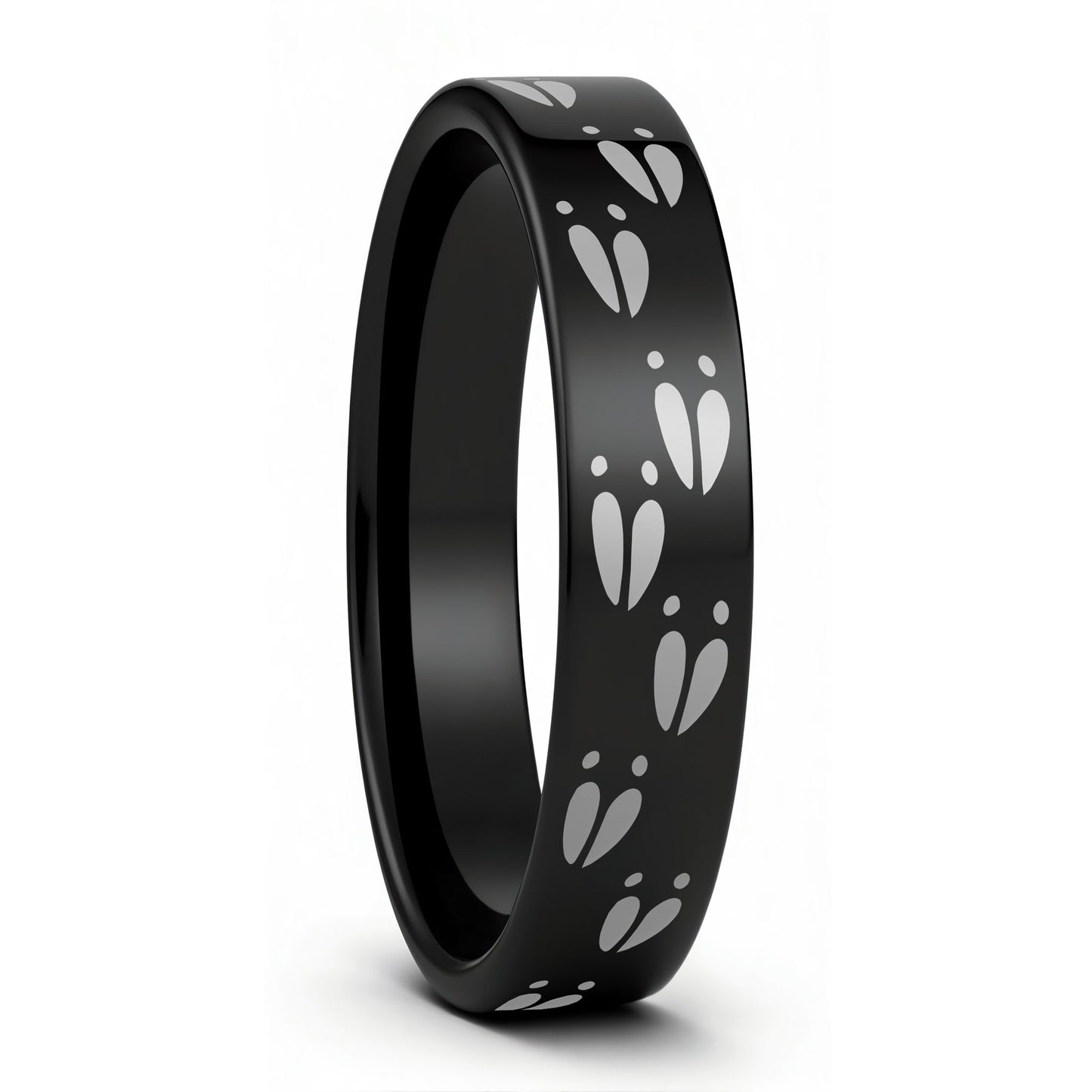 Deer Tracks Tungsten Men's Wedding Band