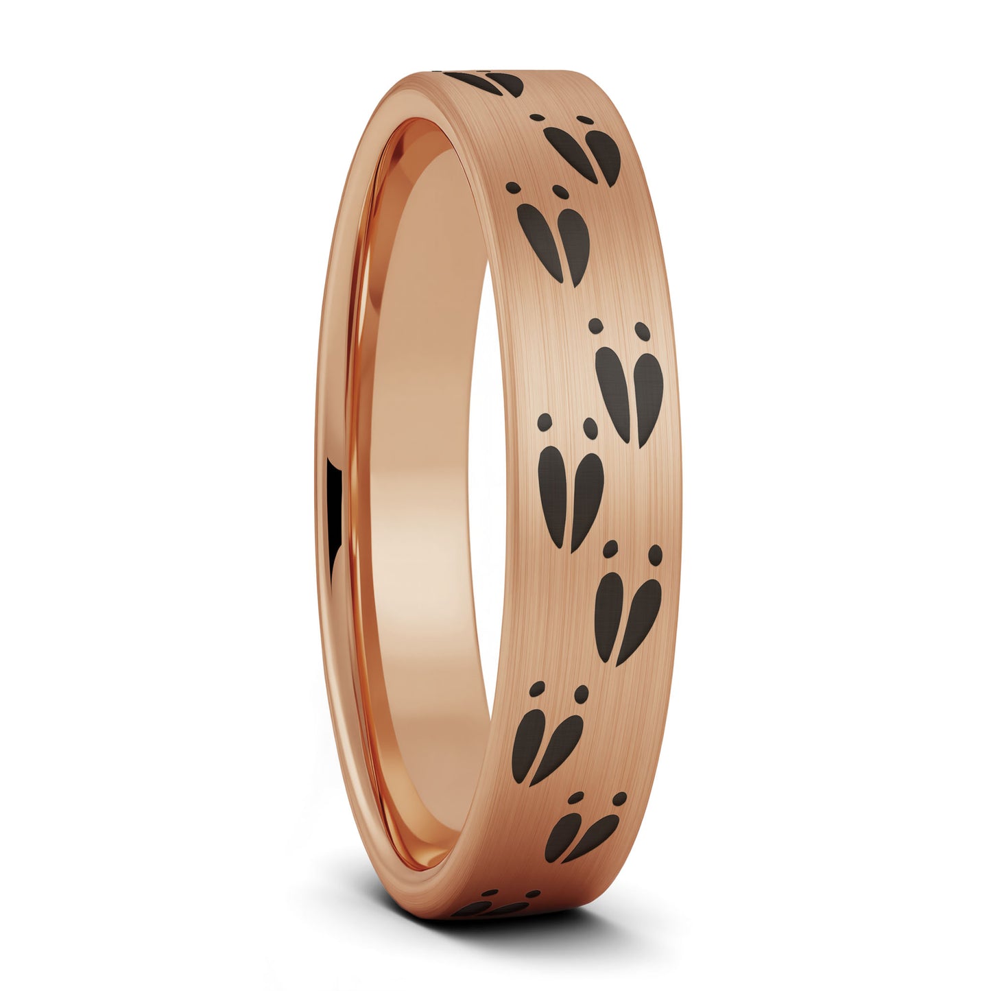 Alliance pour hommes en tungstène noir Deer Track