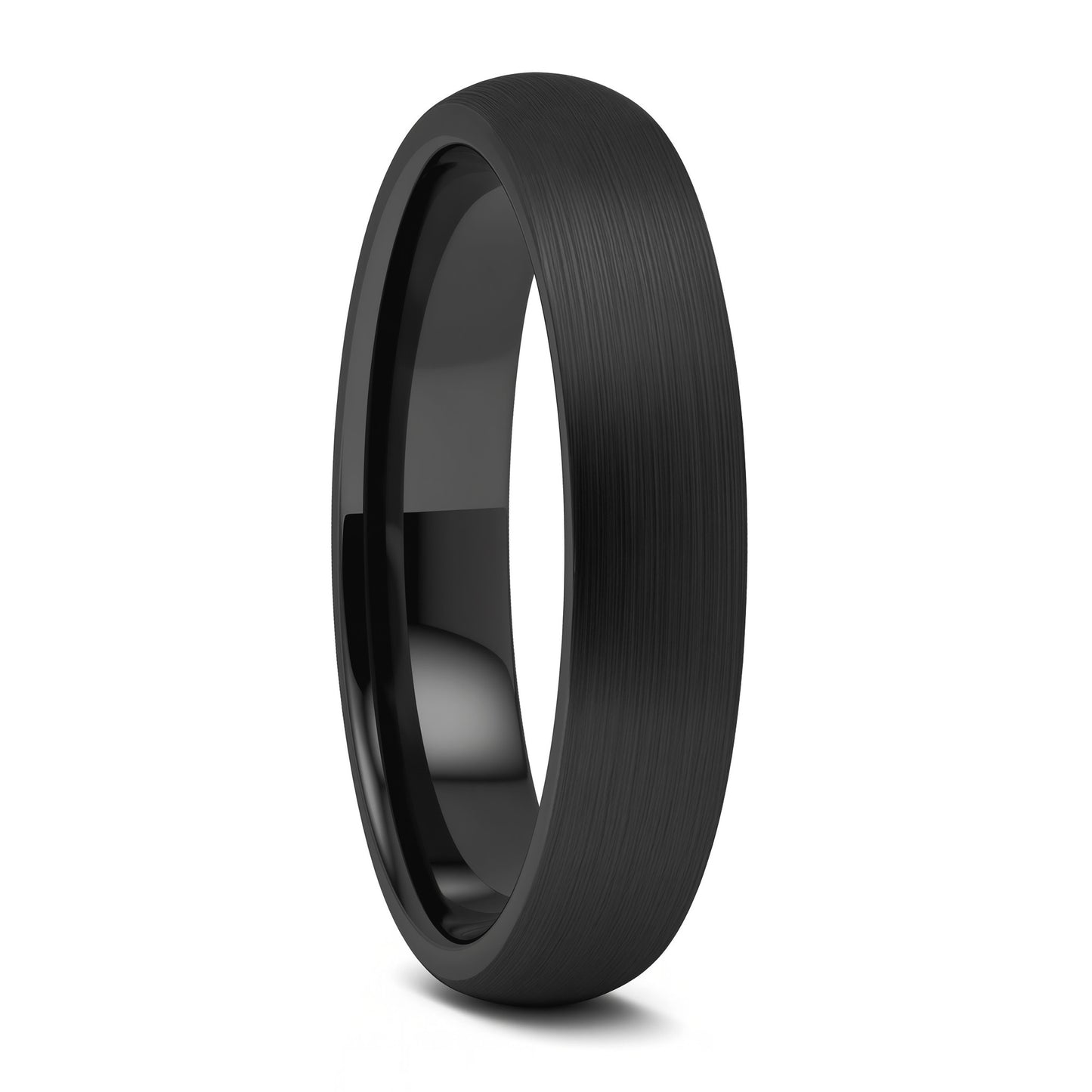 Domed Brushed Black Tungsten Men's Wedding Band