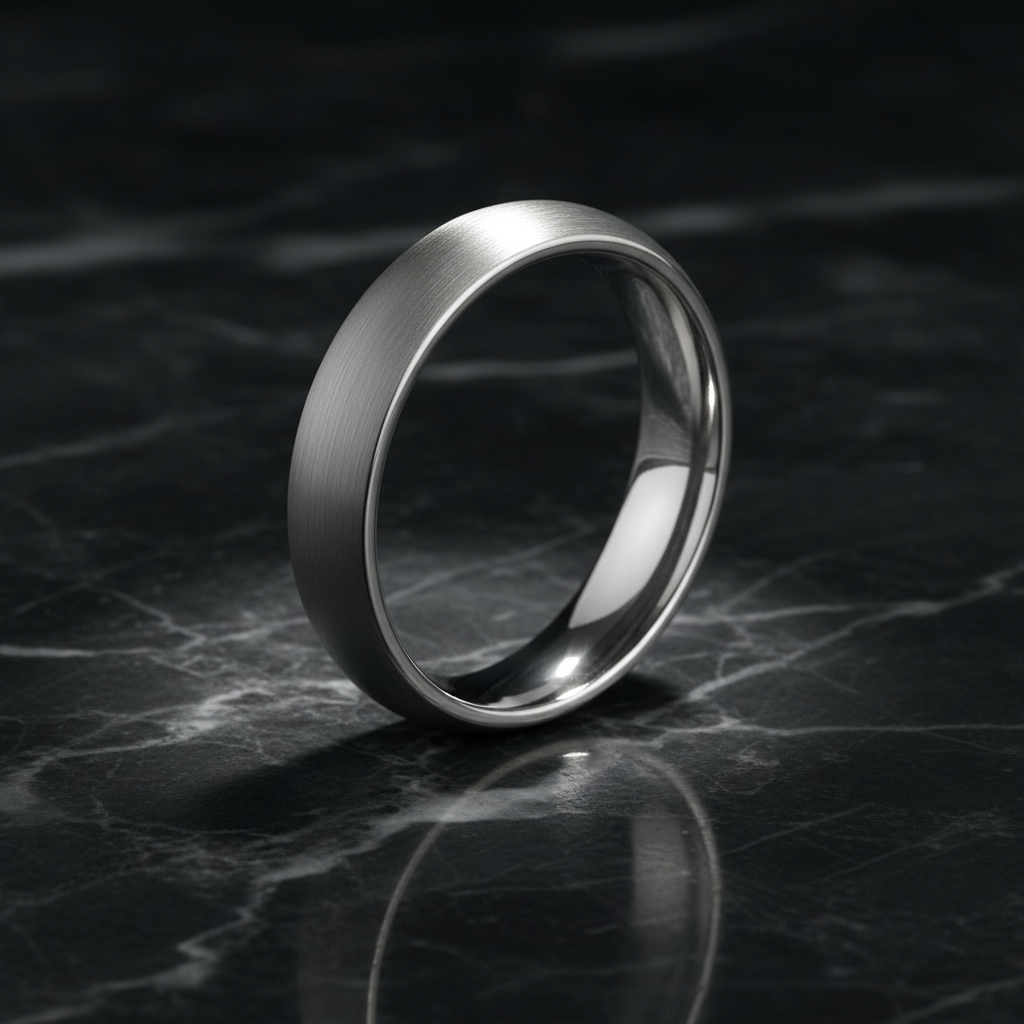 Brushed Domed Tungsten Women's Wedding Band