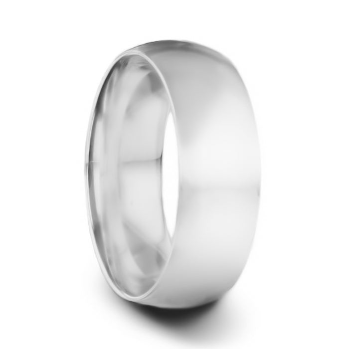 Alliance pour homme en tungstène noir avec bords argentés contrastants