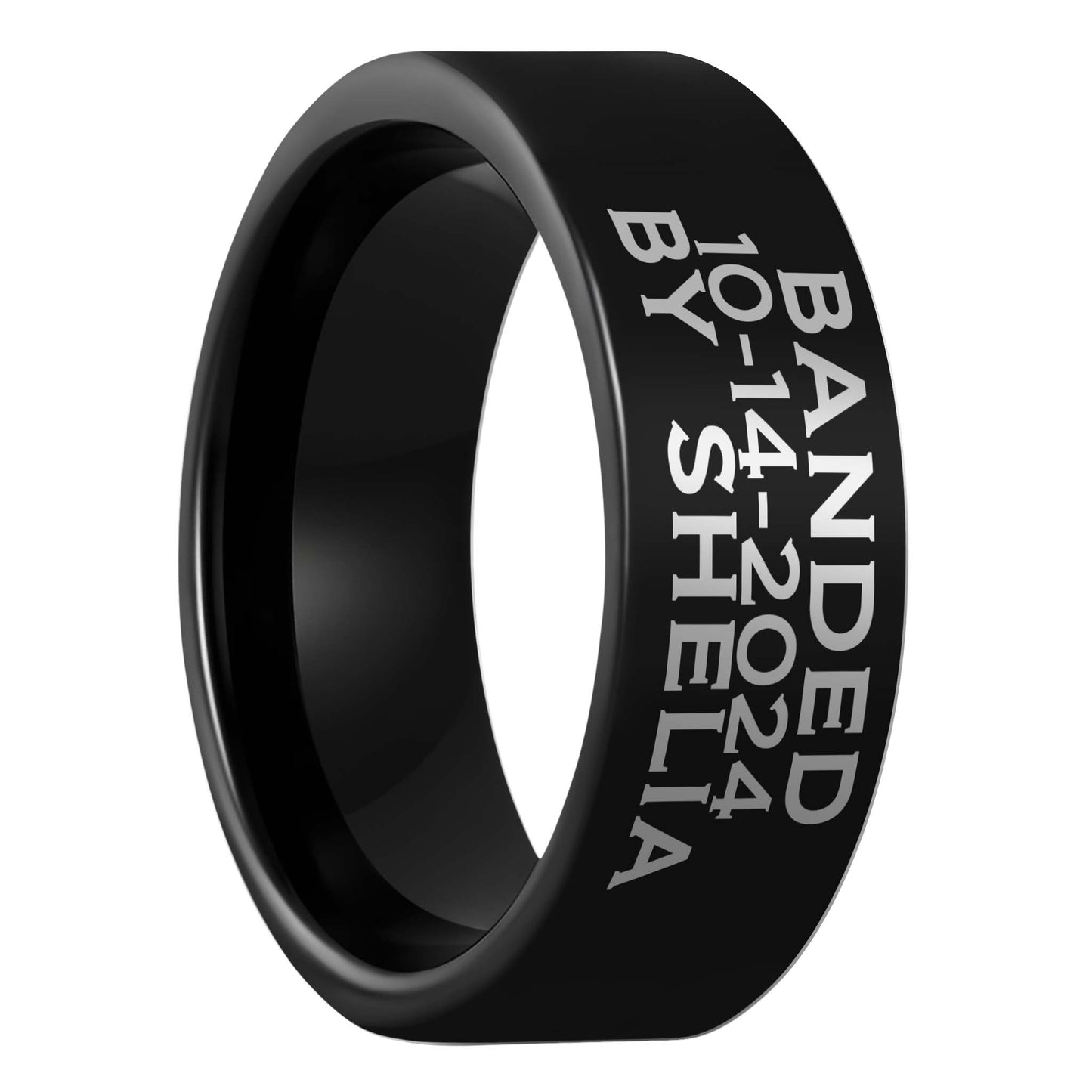 Duck Band Custom Engraved Black Tungsten Men's Ring