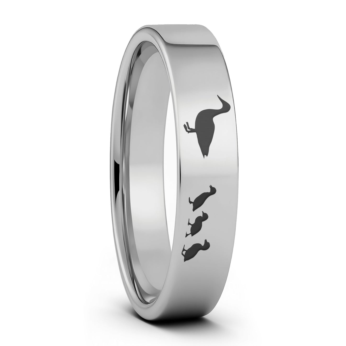 Alliance en tungstène pour hommes Duck & Ducklings