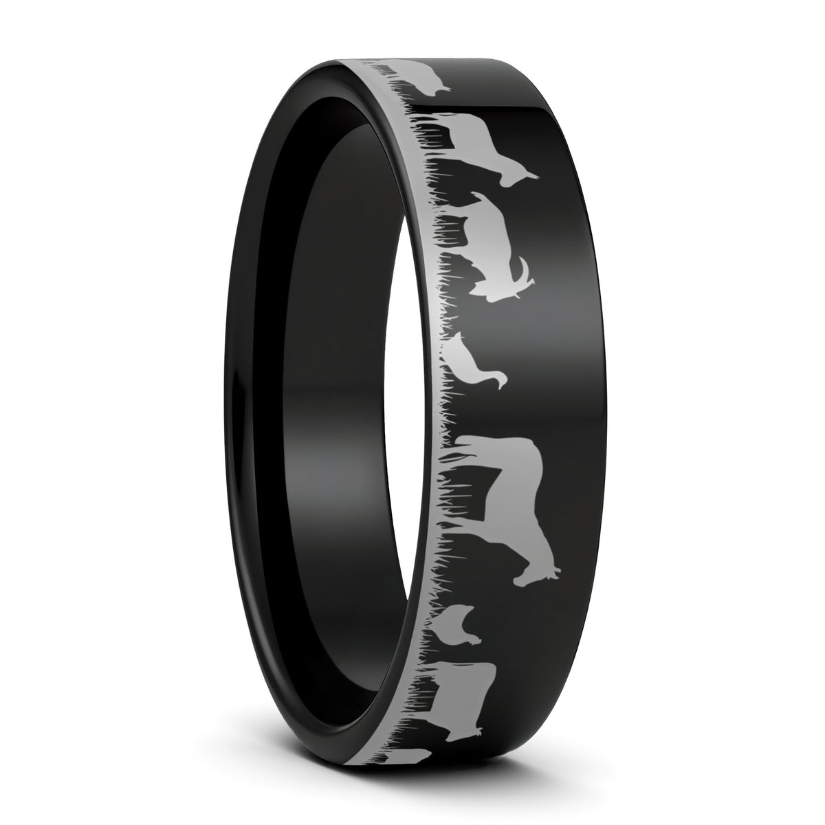 Farm Animals Tungsten Women's Wedding Band