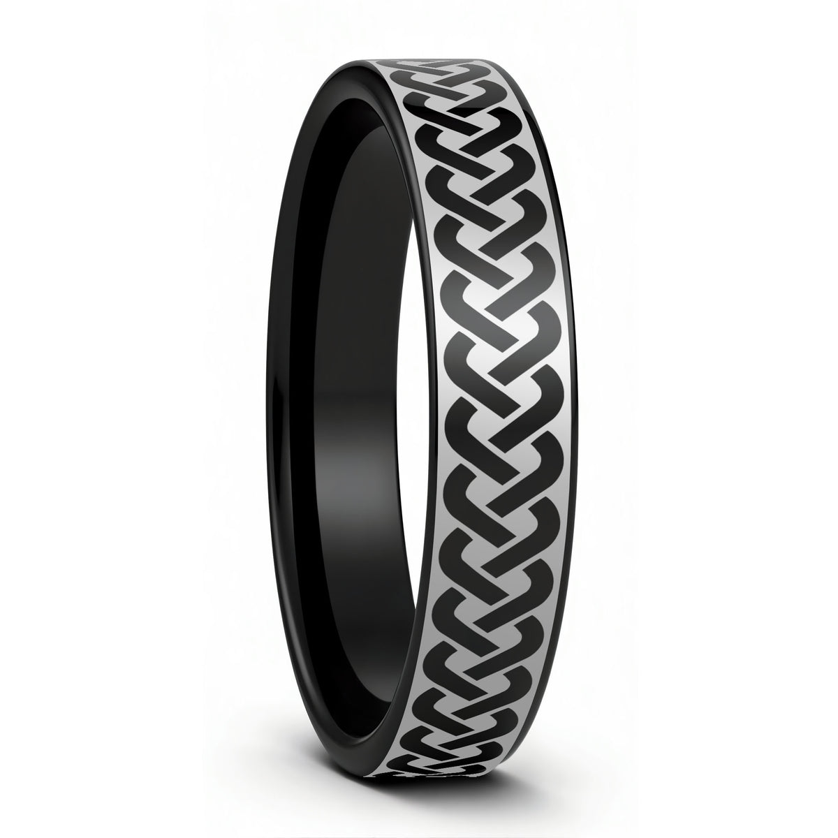 Tungsten Men's Wedding Band with Celtic Knot Pattern