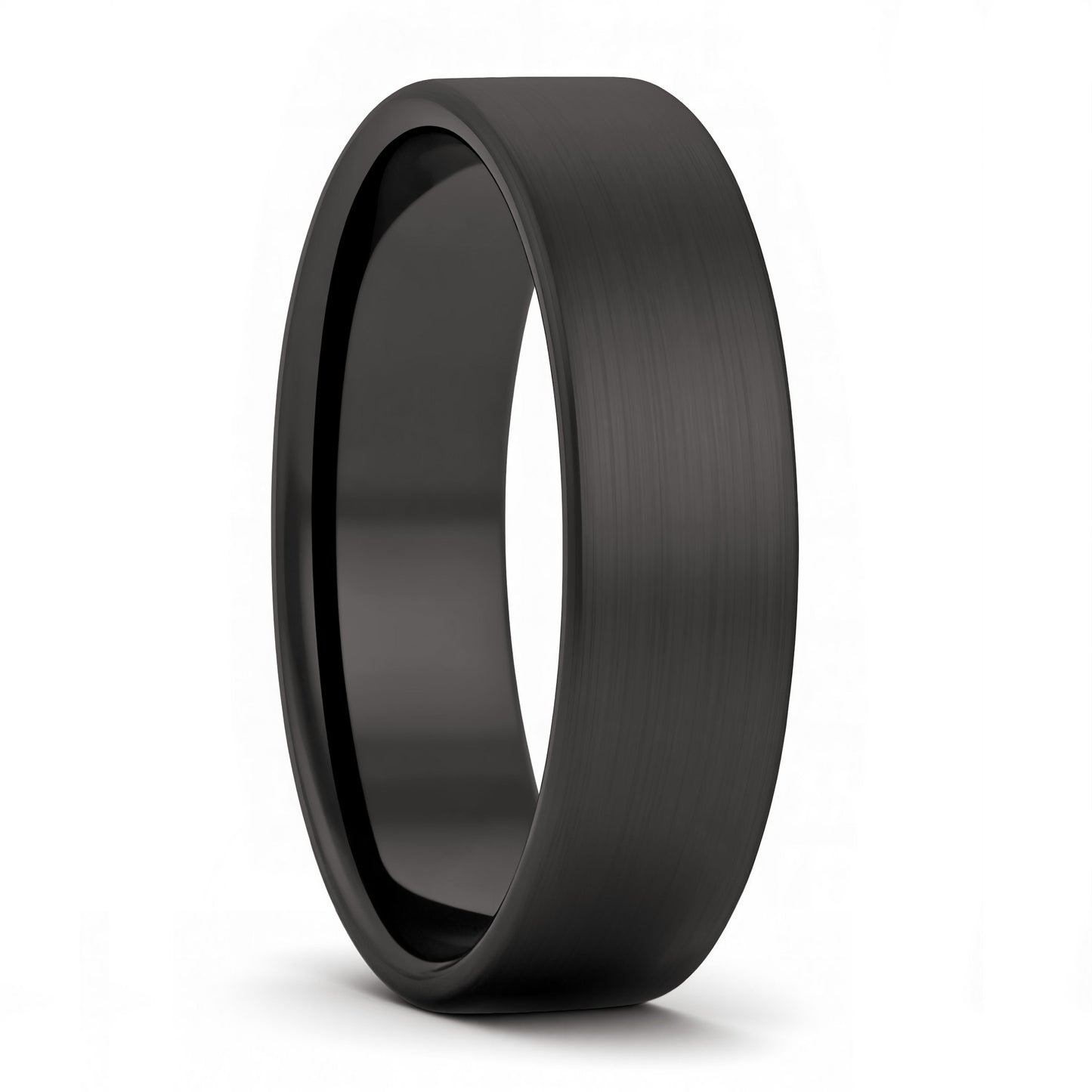 Matte Brushed Black Titanium Men's Wedding Band