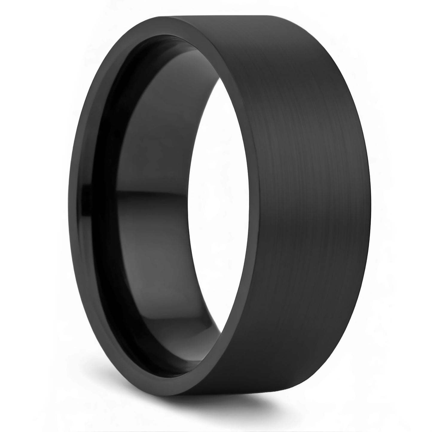 Matte Brushed Black Titanium Women's Wedding Band