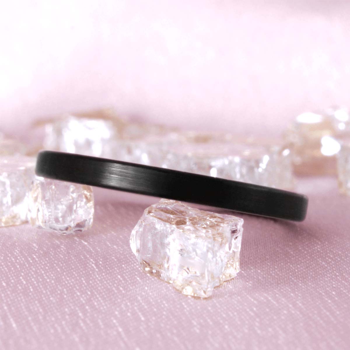 Matte Brushed Black Tungsten Women's Wedding Band