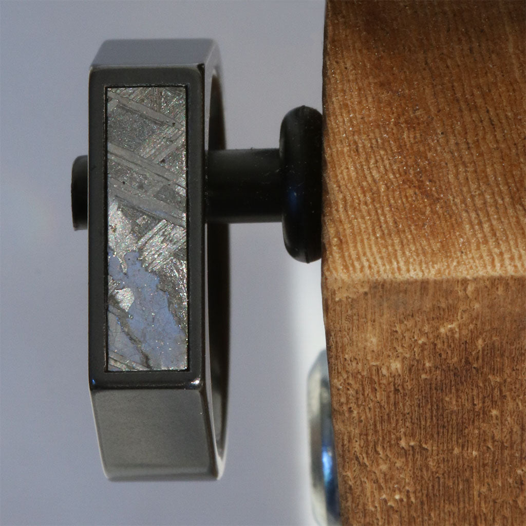 Meteorite Zirconium Signet Ring
