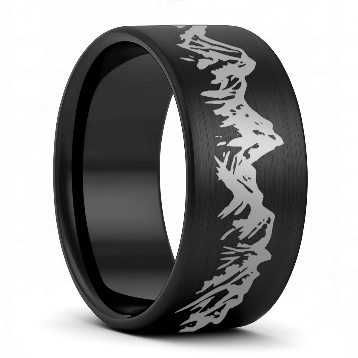 Mountain Range Tungsten Men's Wedding Band