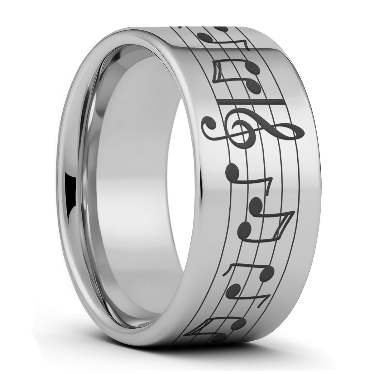 Custom Song Music Notes Tungsten Men's Ring