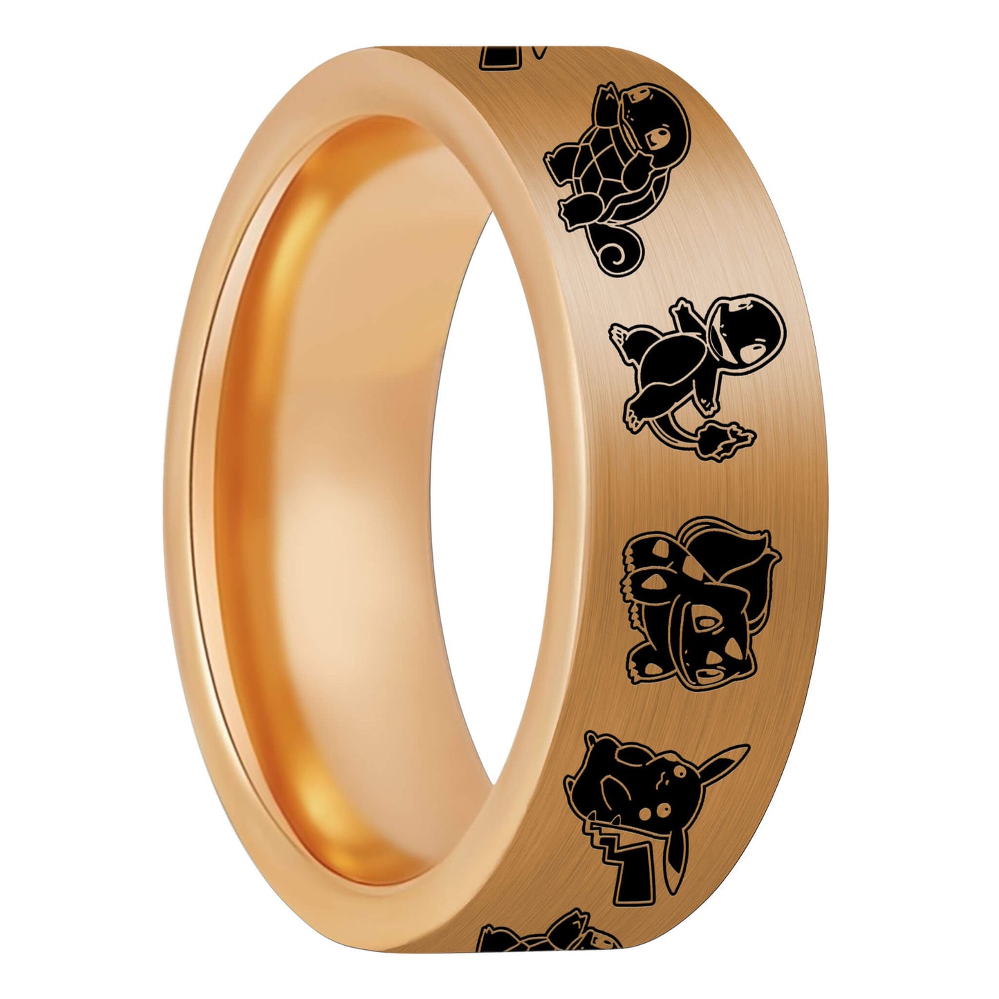 Pokémon Brushed Rose Gold Tungsten Men's Wedding Band
