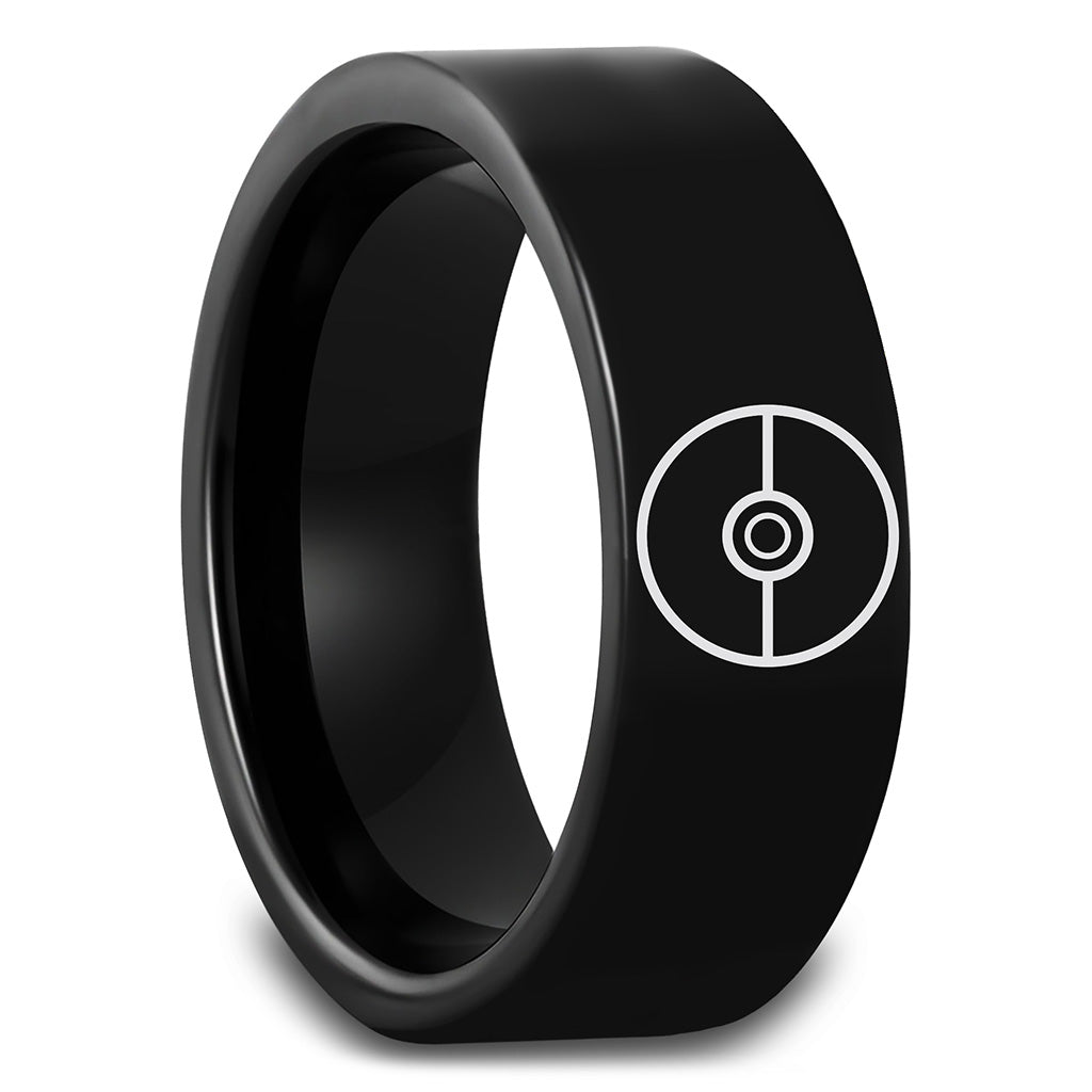 Pokémon Pokéball Black Tungsten Men's Wedding Band