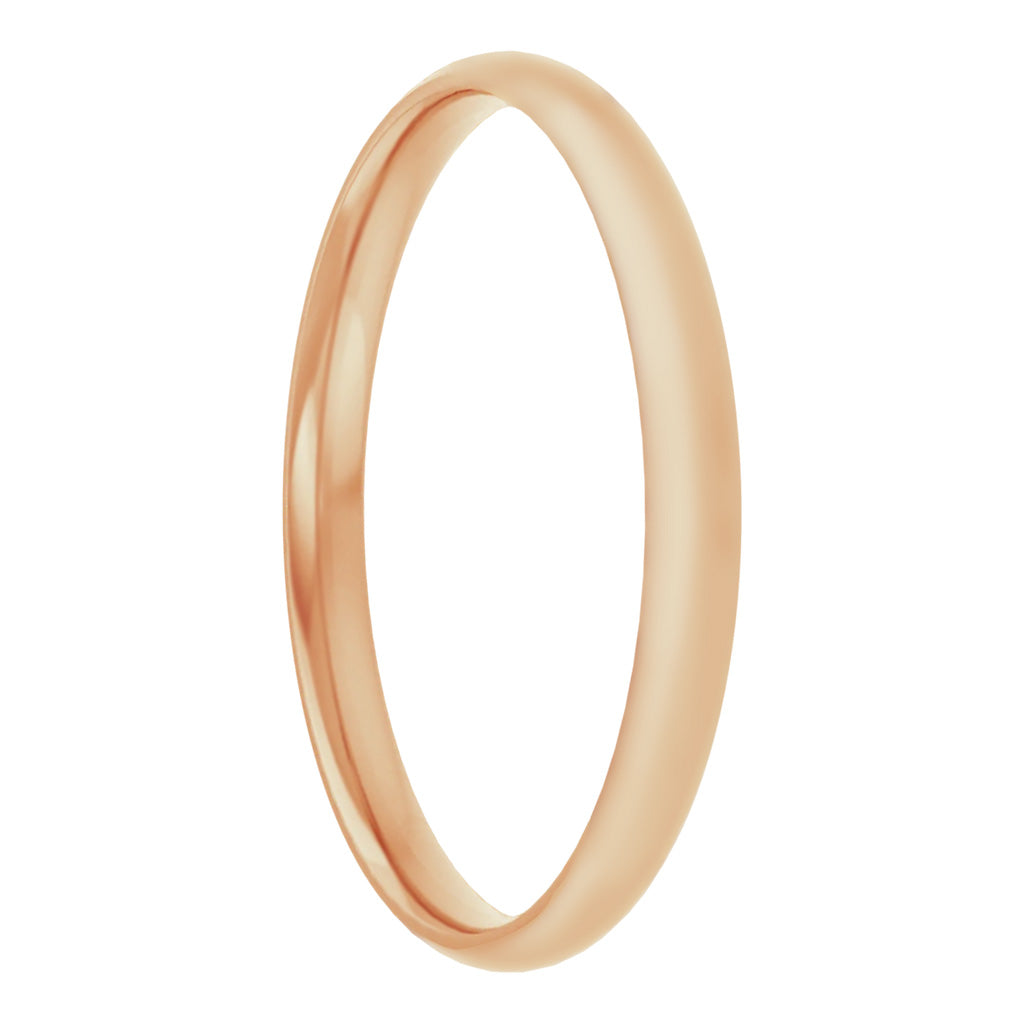 Stackable 14k Gold Domed Women's Ring