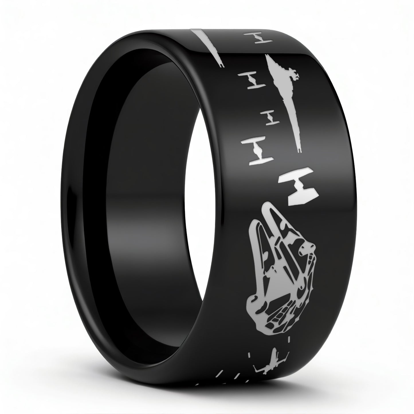 Star Wars Battle Scene Tungsten Men's Wedding Band