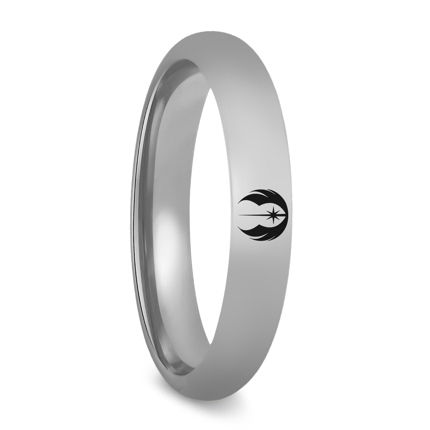 Alliance en tungstène pour femme avec symbole de l'ordre Jedi Star Wars