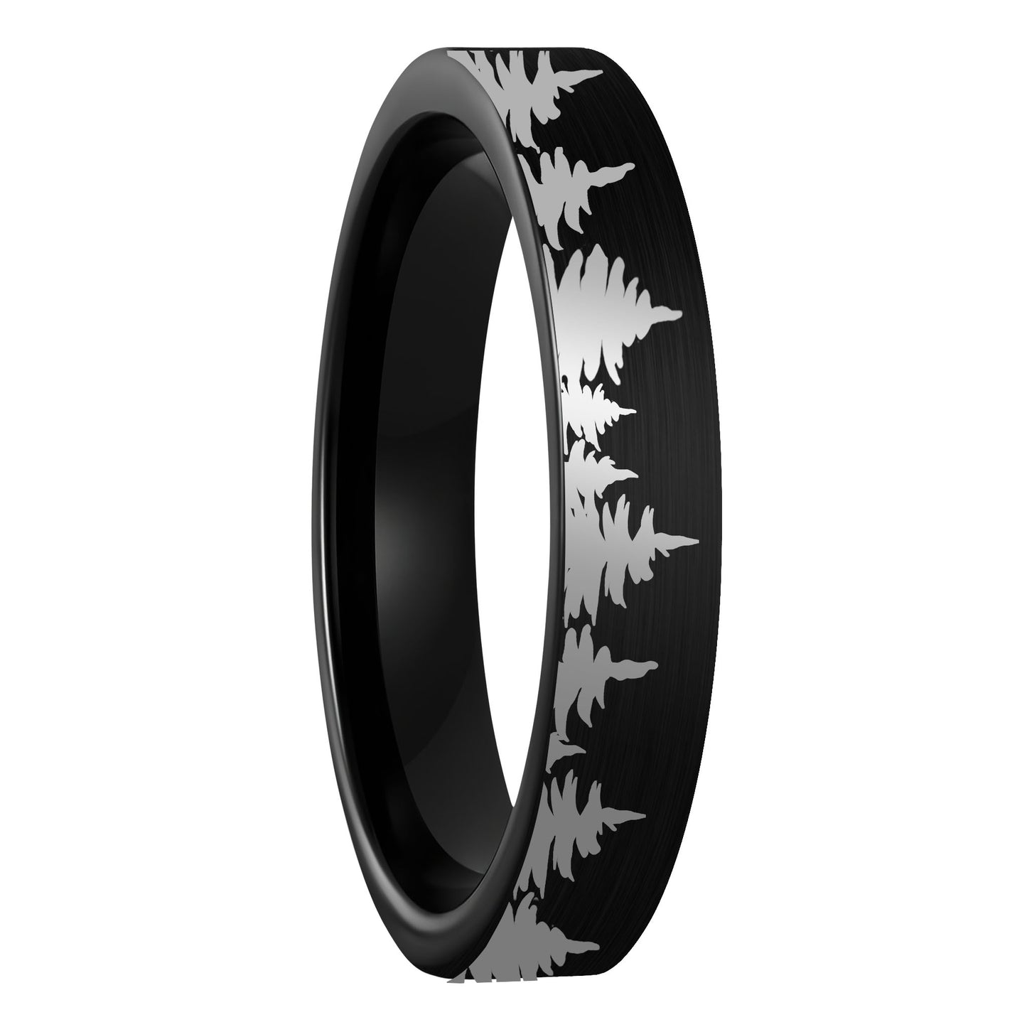Treeline Brushed Black Tungsten Women's Wedding Band