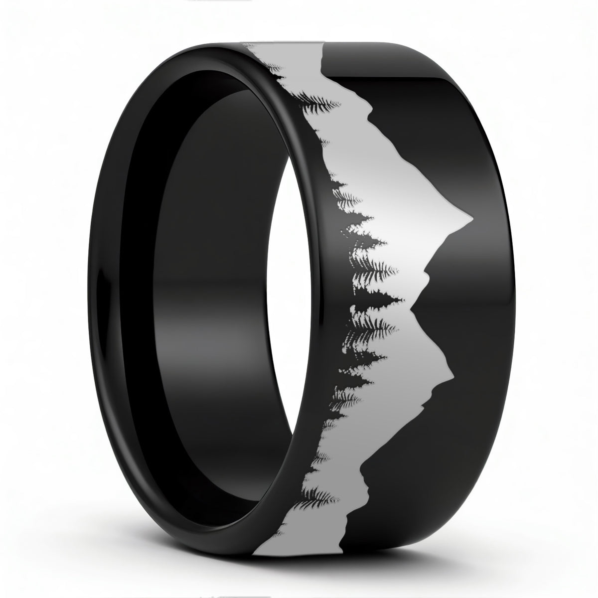 Alliance en tungstène pour hommes Treeline & Mountains