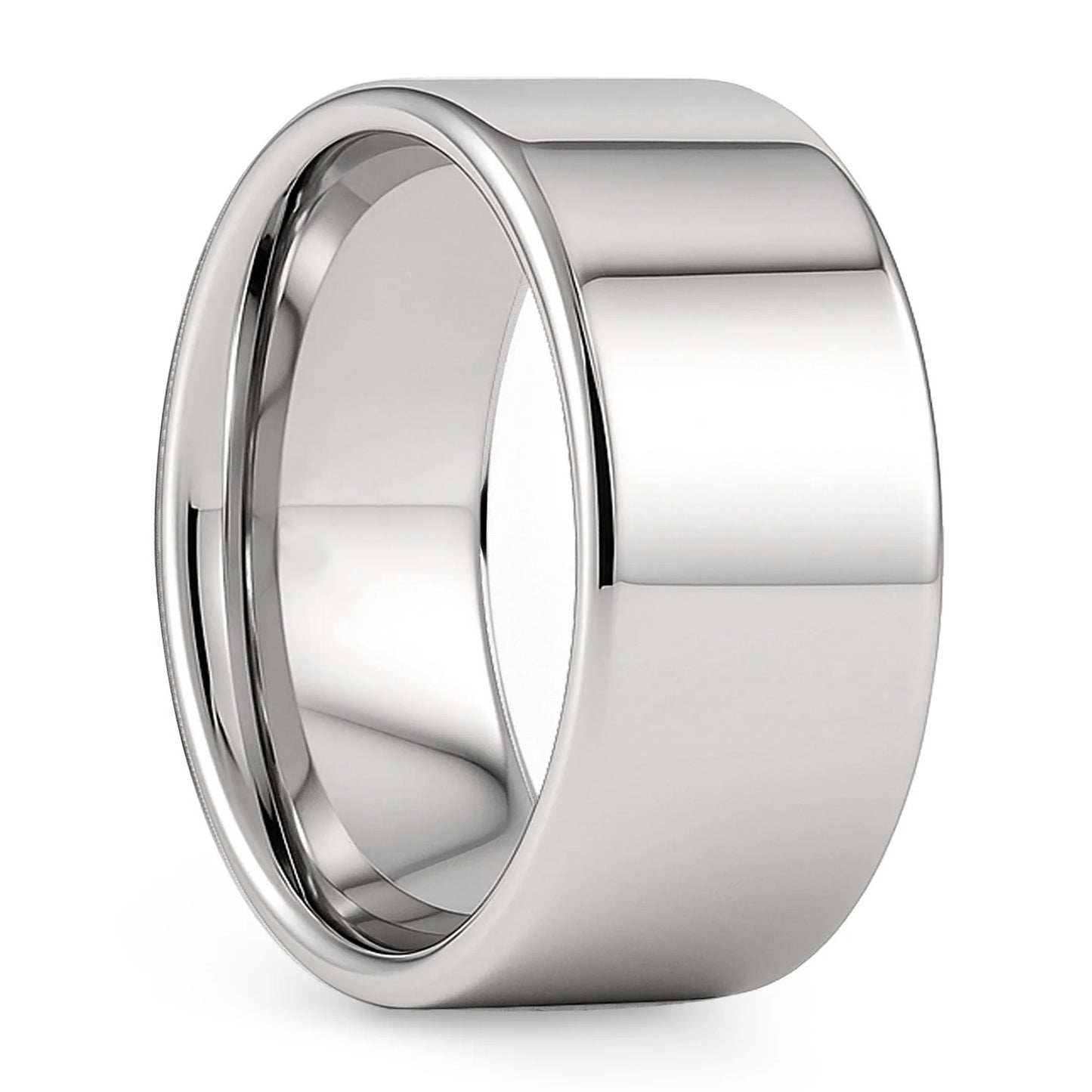 Flat White Tungsten Wedding Band