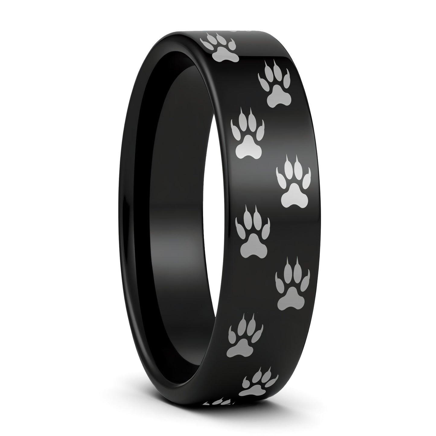 Wolf Tracks Tungsten Men's Wedding Band