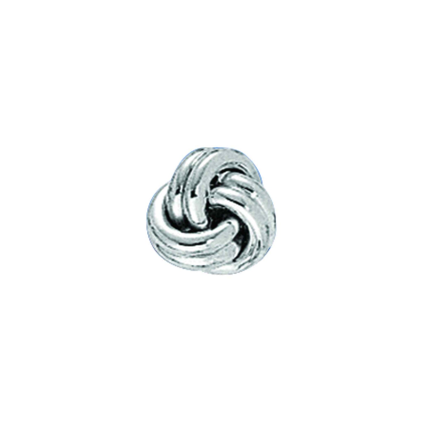 A 14k gold love knot tie tack displayed on a neutral white background.