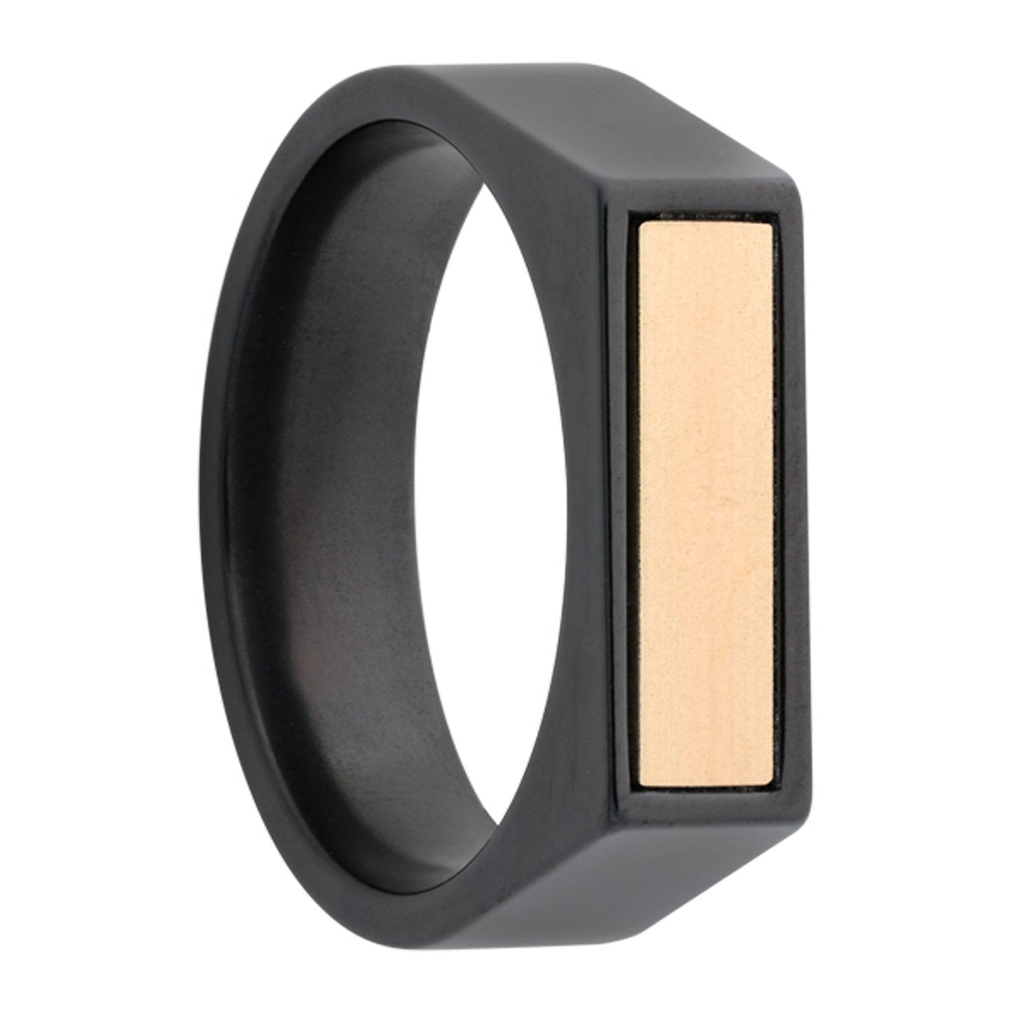 14k Yellow Gold Zirconium Signet Ring