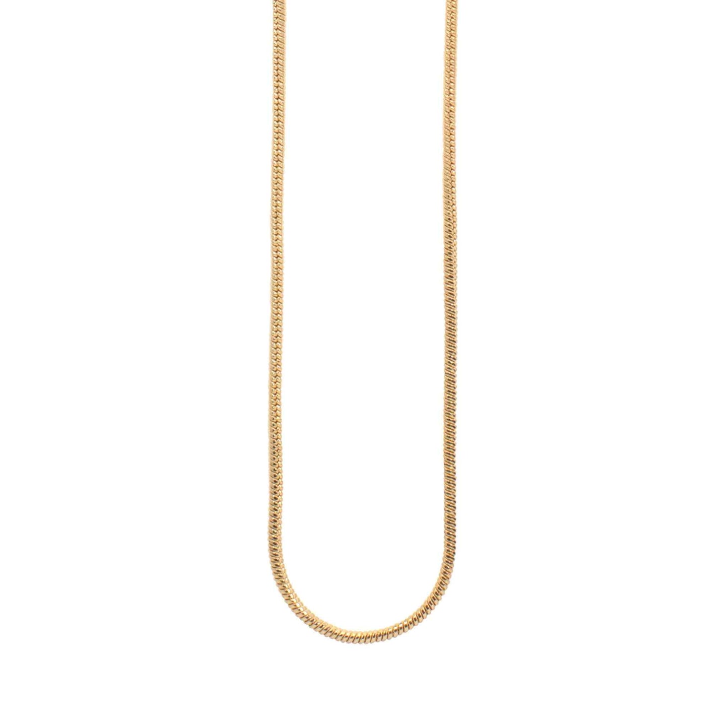 A 16" 1mm snake chain displayed on a neutral white background.