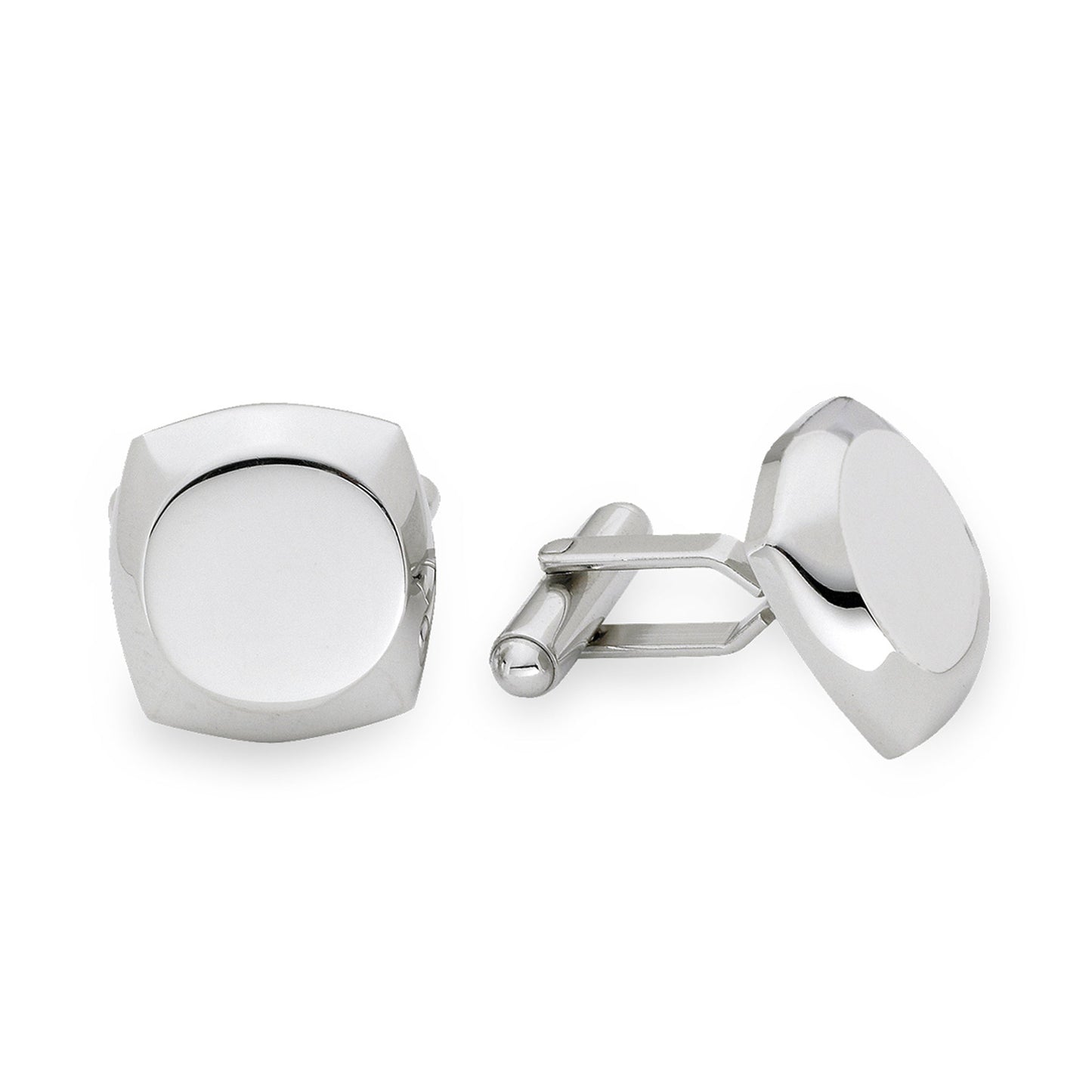 A cushion cufflinks displayed on a neutral white background.